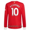 Manchester United Marcus Rashford 10 Hjemme 2021-22 - Herre Langermet Fotballdrakt